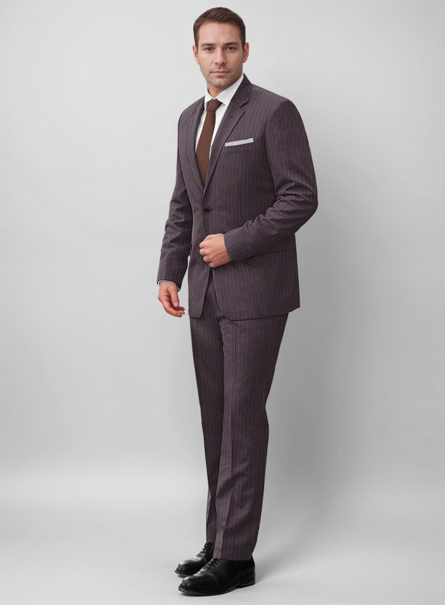 Wine Pinstripe Suit - StudioSuits