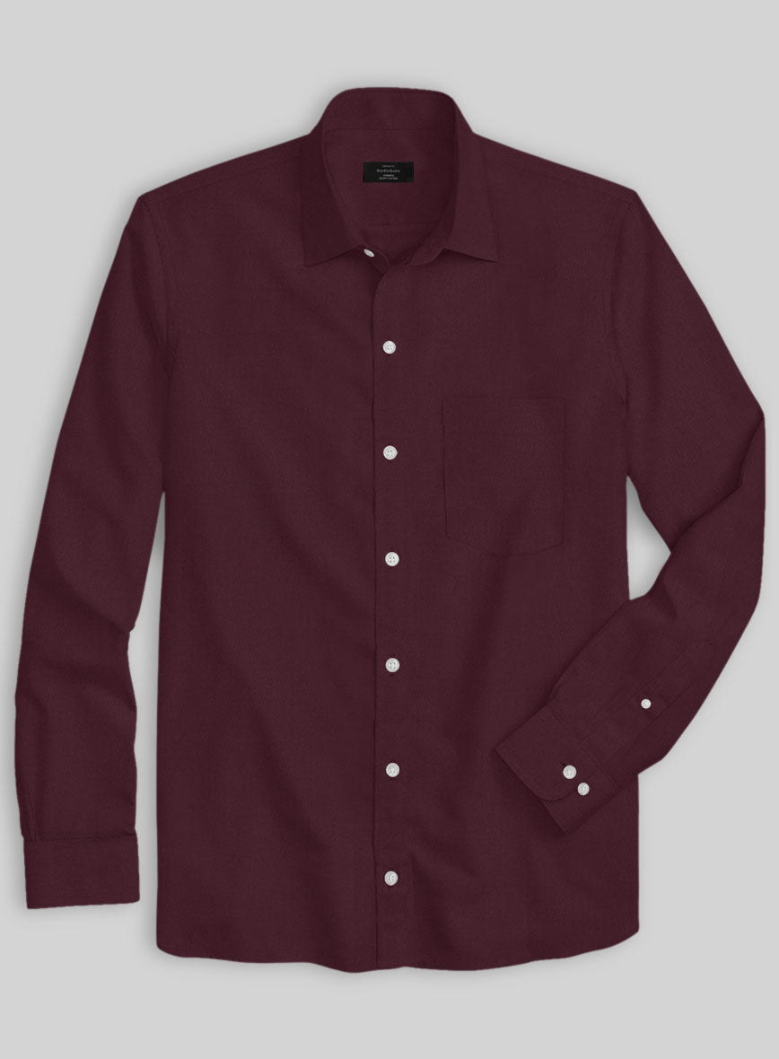 Wine Stretch Poplene Shirt - StudioSuits