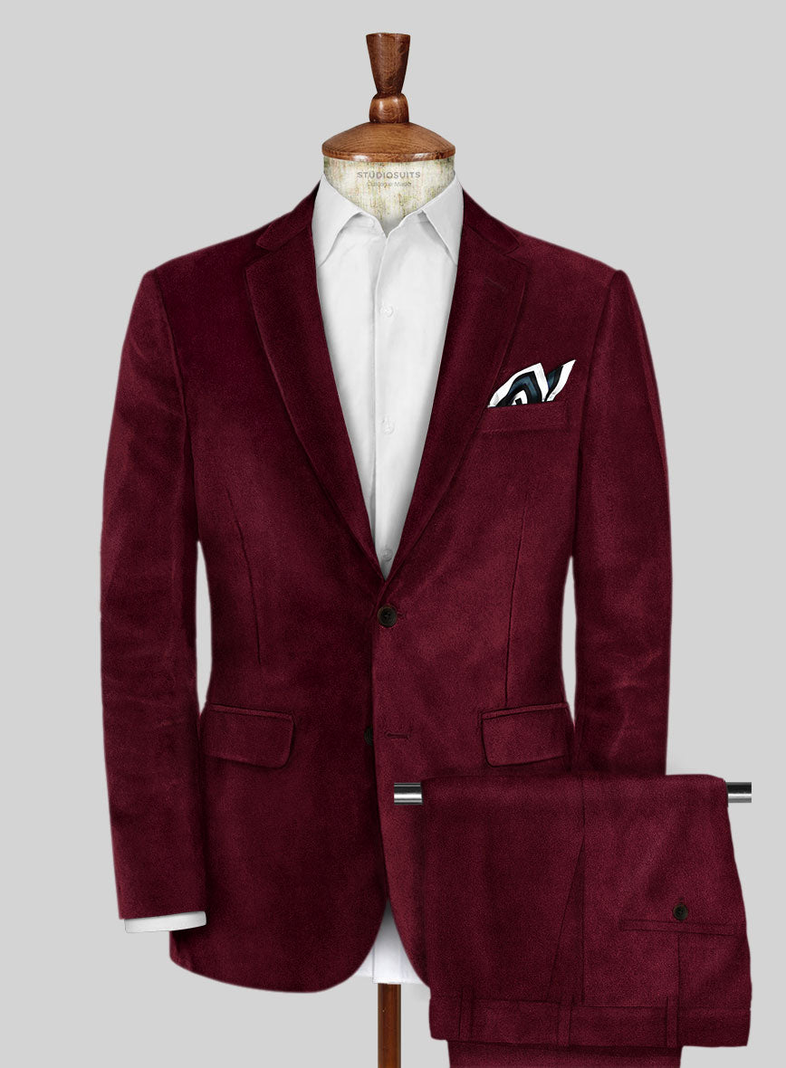 Wine Velvet Suit - StudioSuits