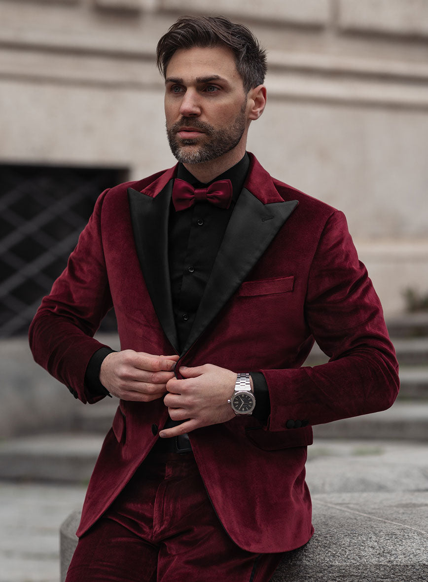 Burgundy suede suit hotsell