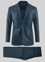 Winsor Blue Leather Suit - StudioSuits