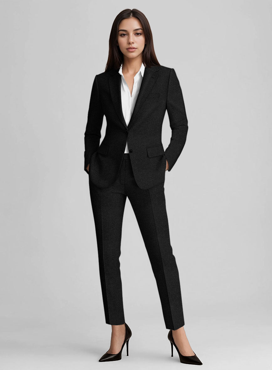 Women's Black Linen Suit - StudioSuits