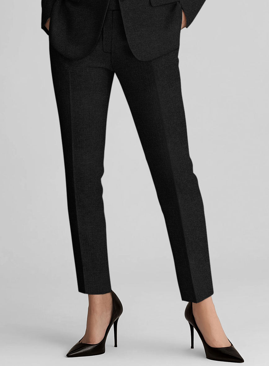 Women's Black Linen Suit - StudioSuits