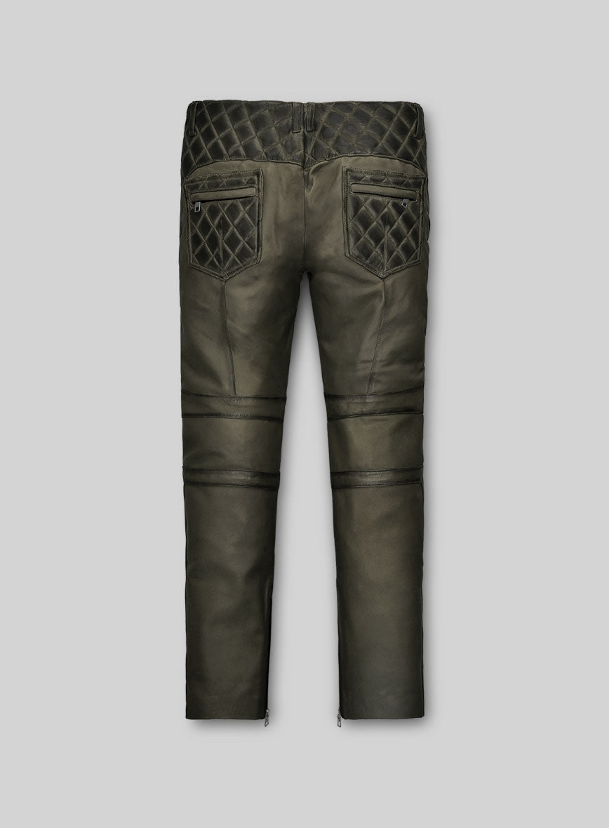 Women's Celestine Burnt Olive Leather Pants