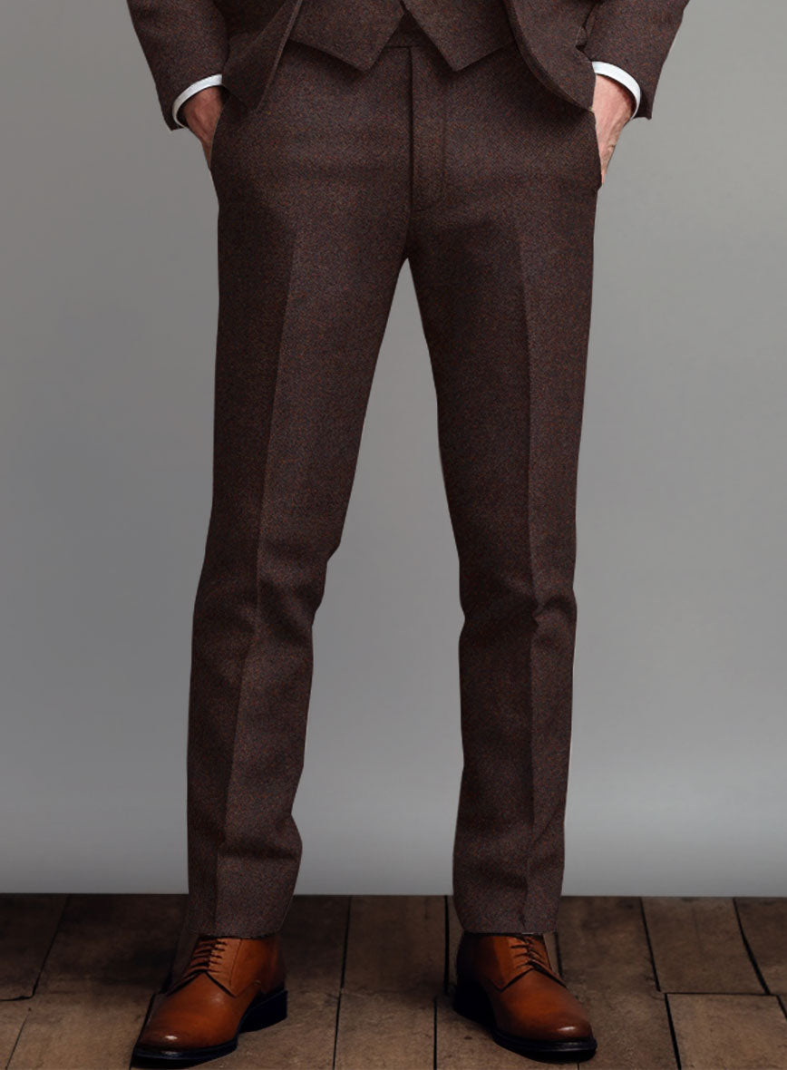 Woodland Brown Heavy Tweed Pants - StudioSuits