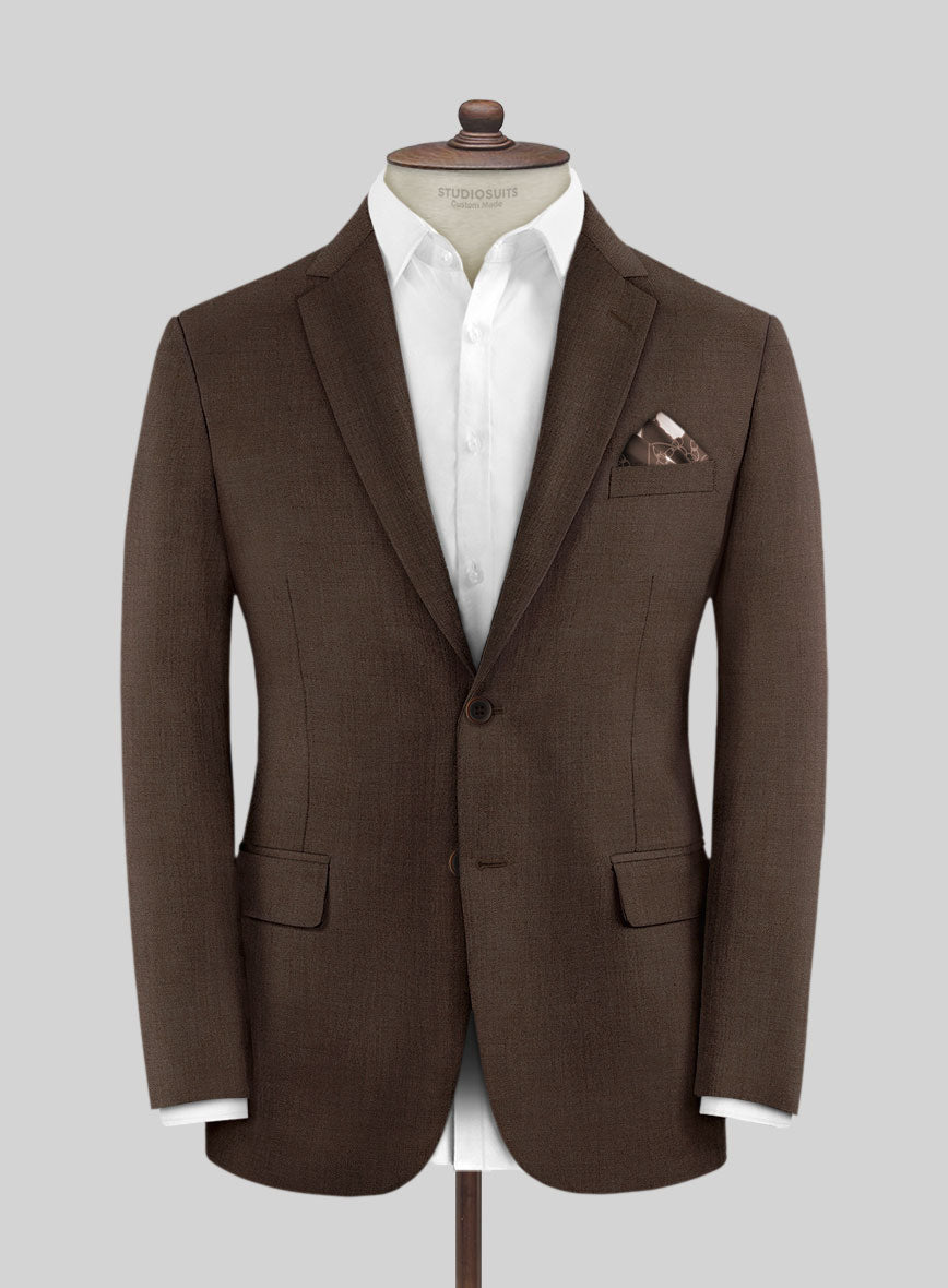 Worsted Brown Wool Jacket - StudioSuits