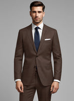 Worsted Brown Wool Jacket - StudioSuits