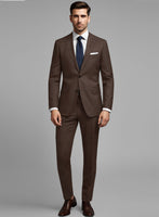 Worsted Brown Wool Suit - StudioSuits