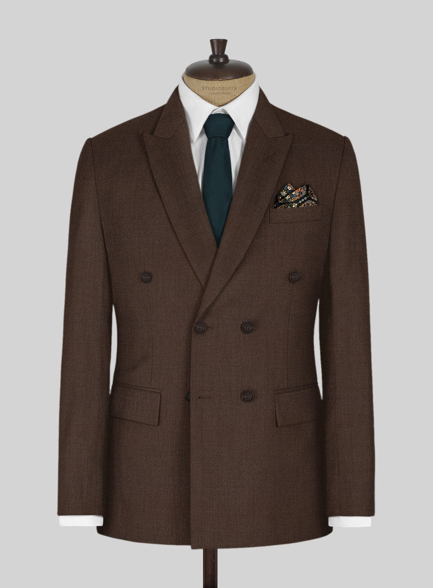 Worsted Brown Wool Jacket - StudioSuits