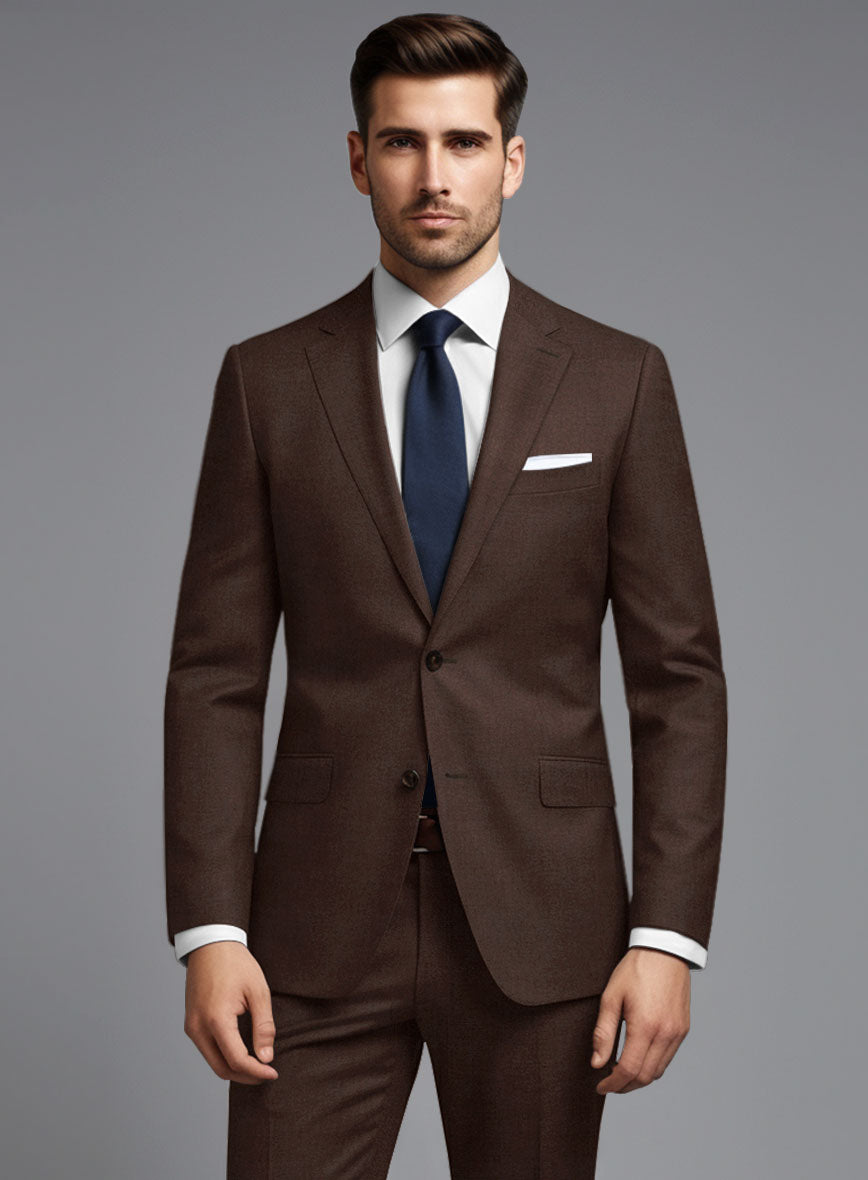 Worsted Brown Wool Suit – StudioSuits