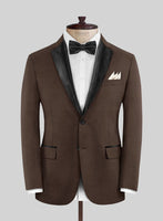 Worsted Brown Wool Tuxedo Suit - StudioSuits