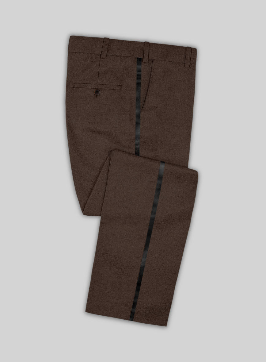 Worsted Brown Wool Tuxedo Suit - StudioSuits