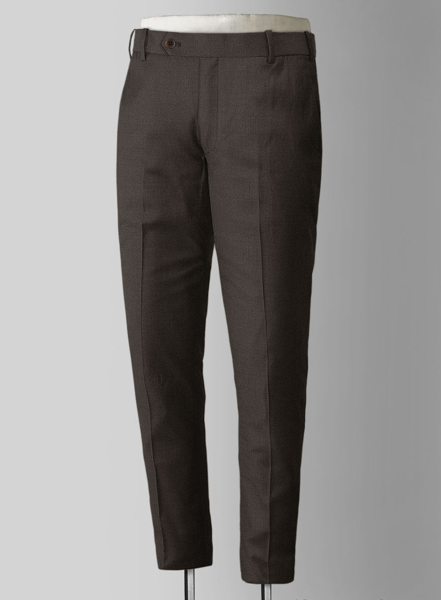 Worsted Dark Brown Wool Suit - StudioSuits