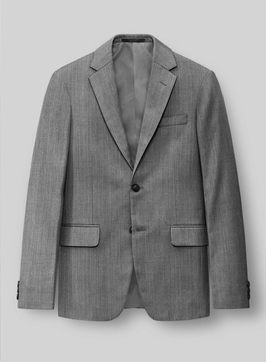 Worsted Mid Charcoal Wool Suit - StudioSuits