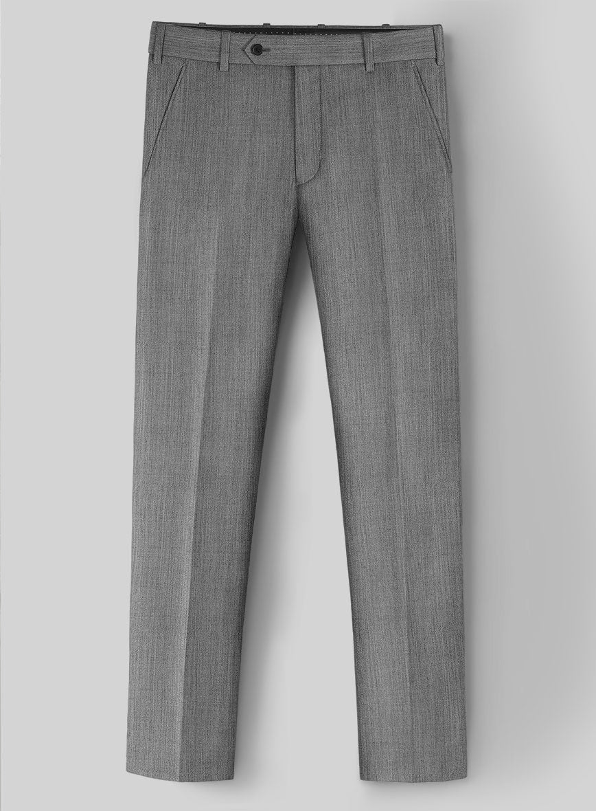 Worsted Mid Charcoal Wool Suit - StudioSuits