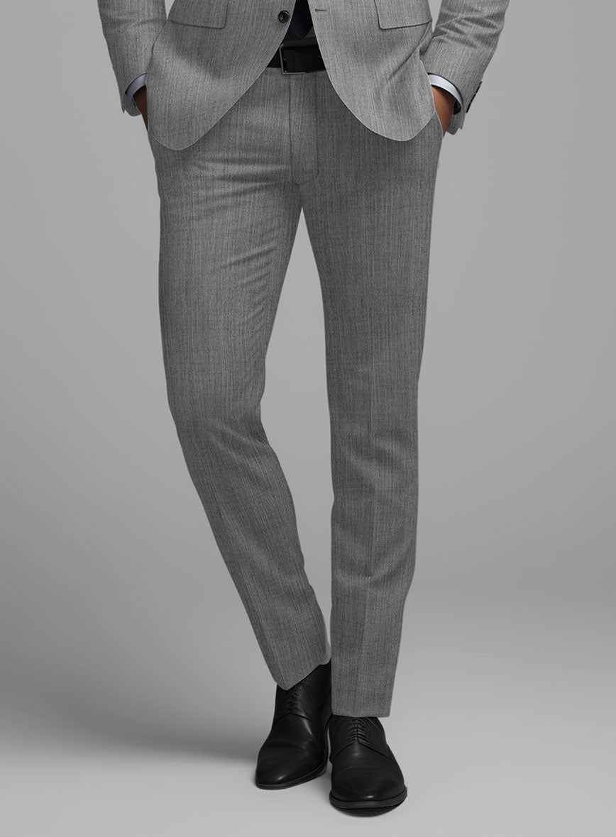 Worsted Mid Charcoal Wool Suit - StudioSuits