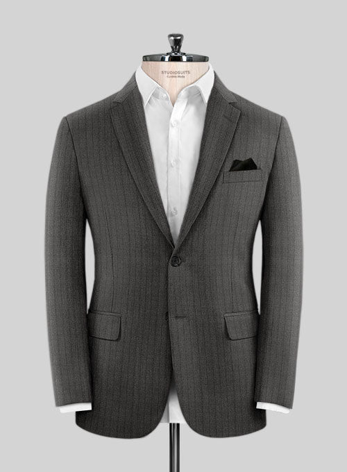 Lanificio Zegna Ispino Gray Stripes Wool Jacket