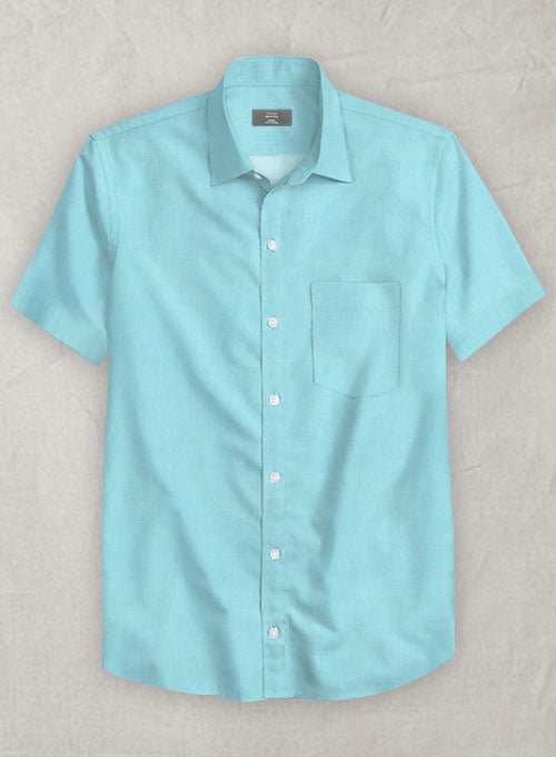 Aqua Blue Luxury Twill Shirt - StudioSuits