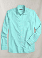 Aqua Blue Stretch Poplene Shirt - StudioSuits