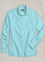 Aqua Blue Luxury Twill Shirt - StudioSuits