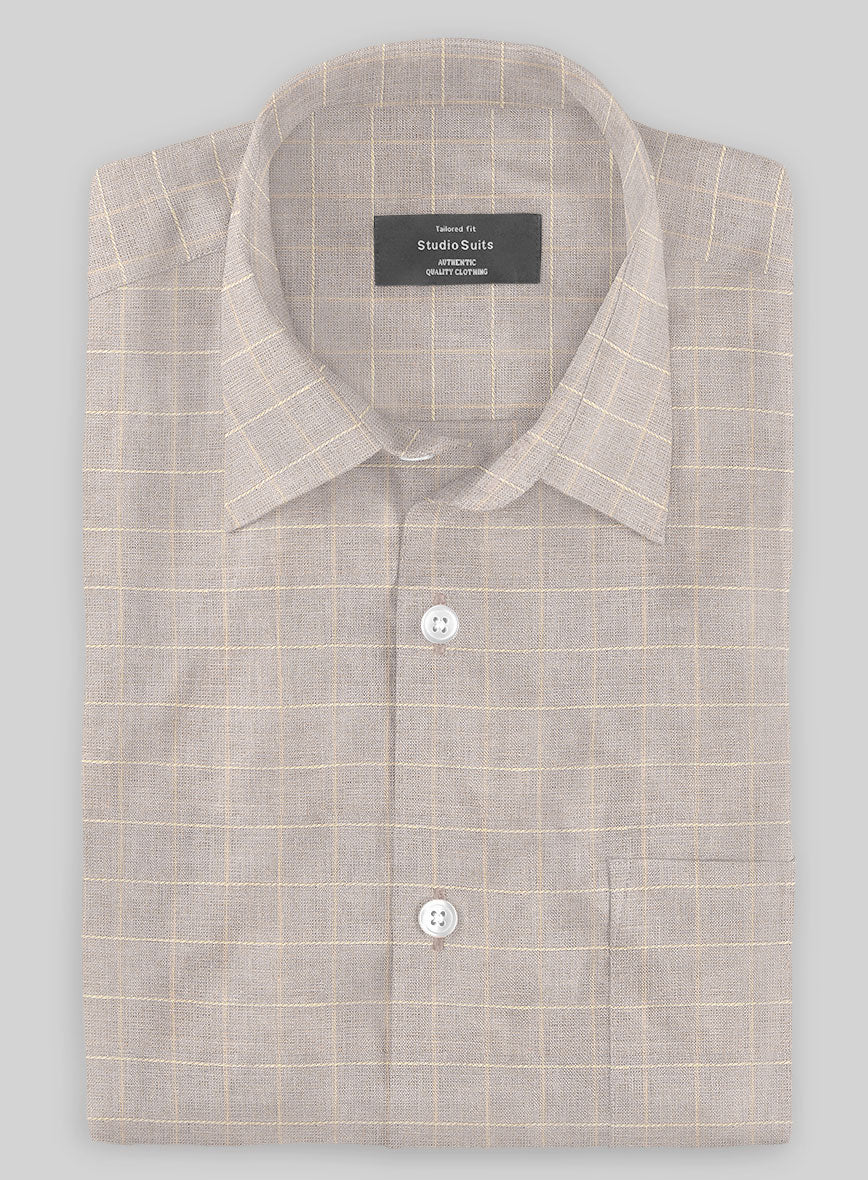 Beaver Checks Linen Shirt - StudioSuits