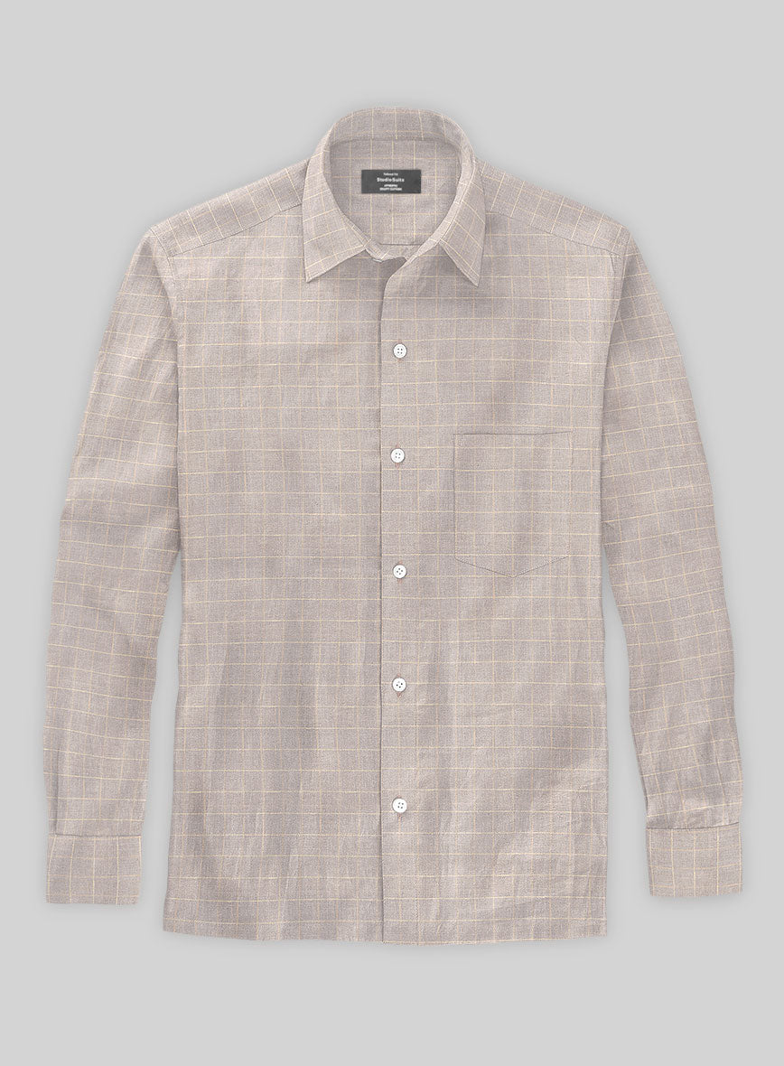 Beaver Checks Linen Shirt - StudioSuits