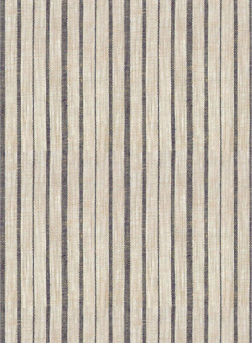 Beige Stripe Linen Shirt - StudioSuits