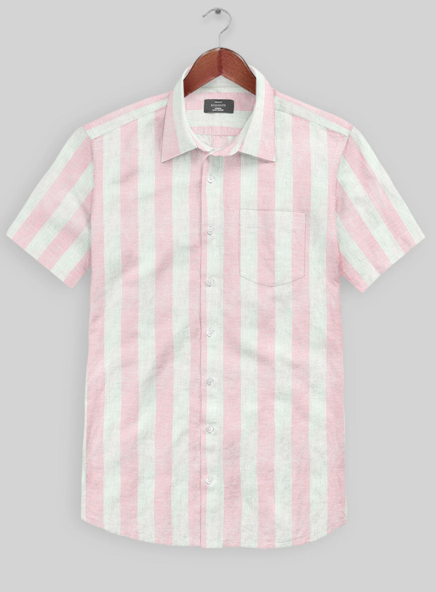 Blush Wide Stripe Linen Shirt – StudioSuits