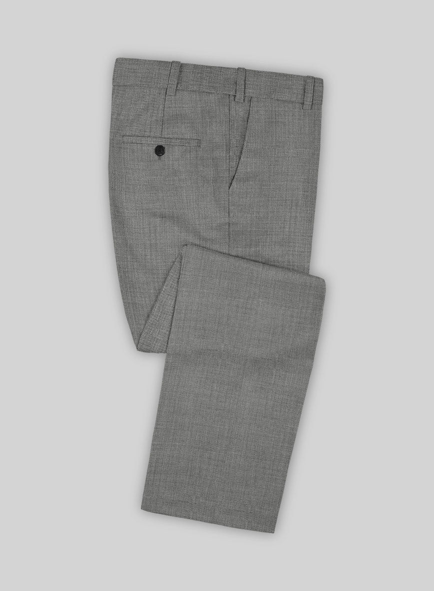 Bristol Light Gray Sharkskin Pants - StudioSuits