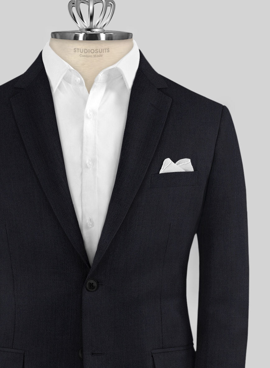 Bristol Umino Dark Blue Herringbone Jacket - StudioSuits