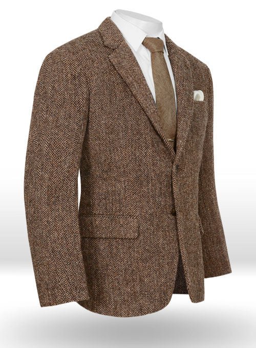 Harris Tweed Brown Herringbone Jacket – StudioSuits