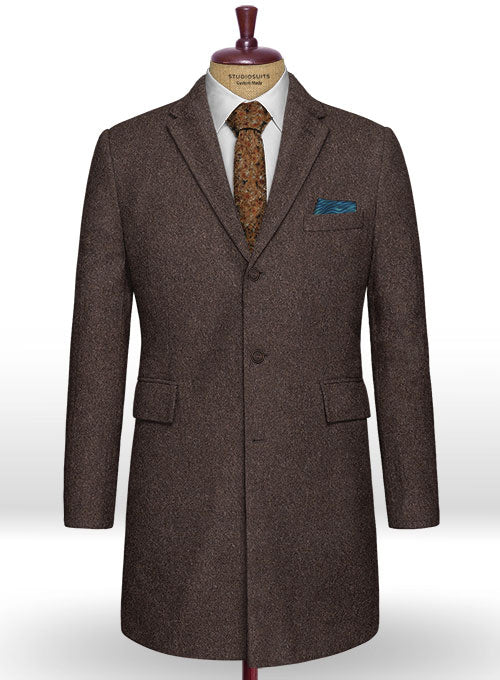 Brown Heavy Tweed Overcoat – StudioSuits