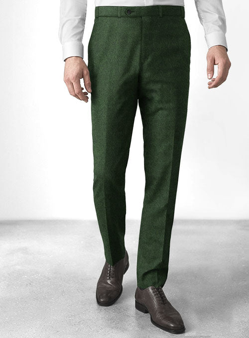 Bottle Green Flannel Wool Suit – StudioSuits