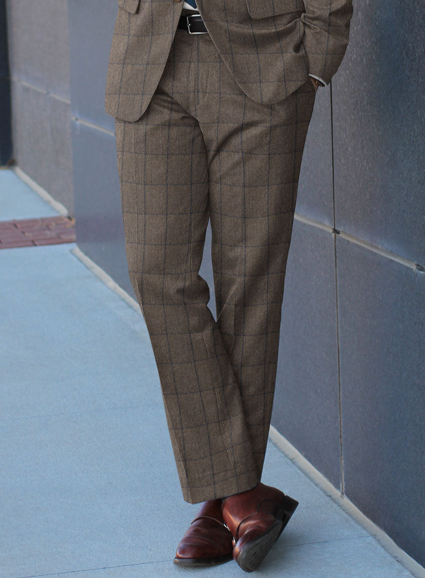 Caccioppoli Orenzo Brown Wool Pants - StudioSuits