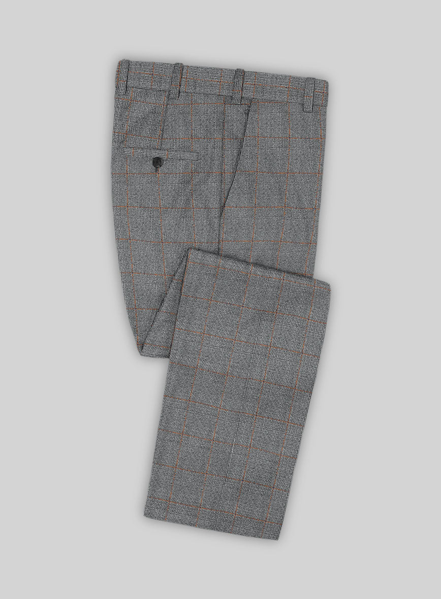 Caccioppoli Rarco Glen Gray Wool Pants - StudioSuits