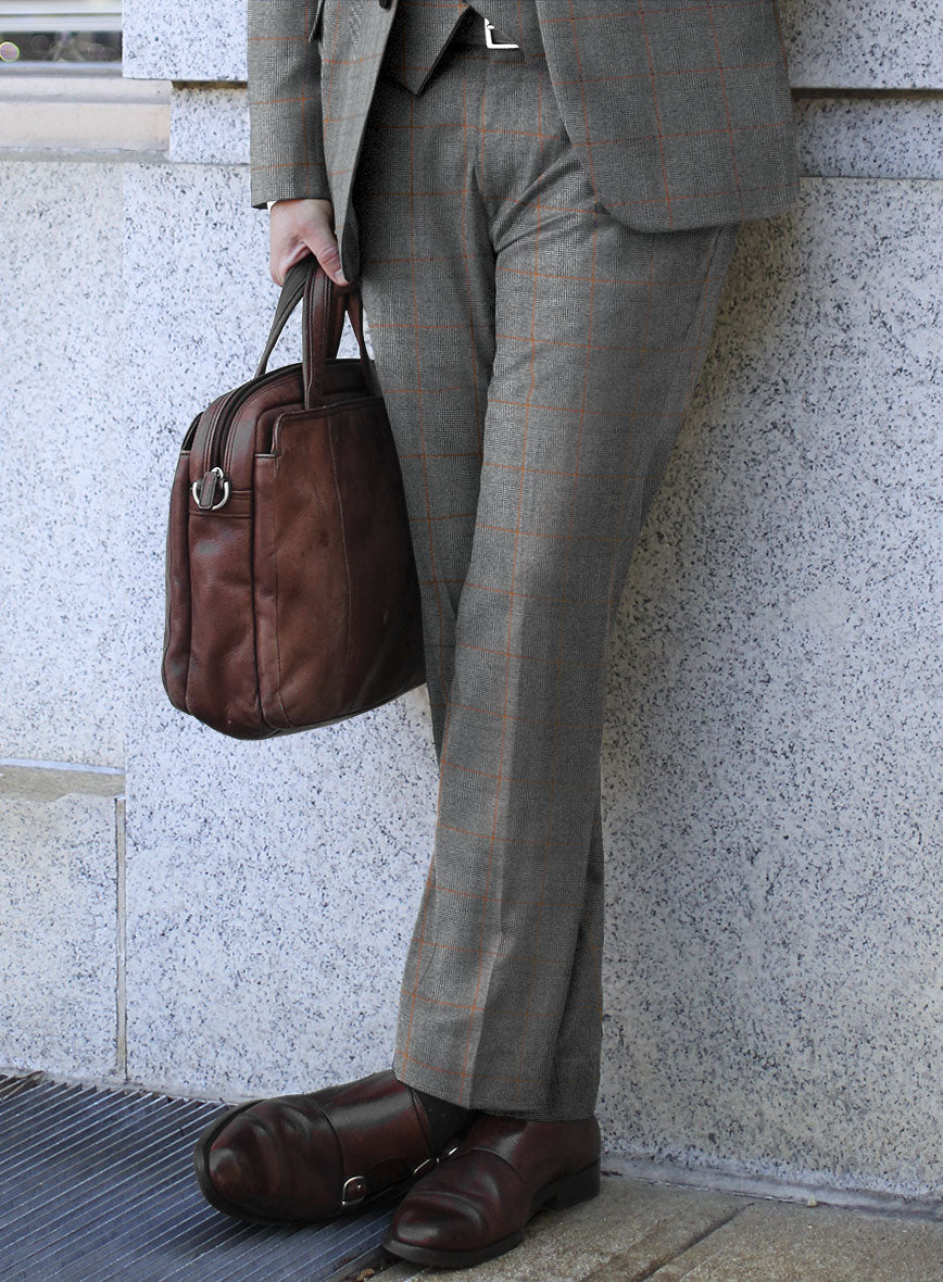 Caccioppoli Rarco Glen Gray Wool Pants - StudioSuits