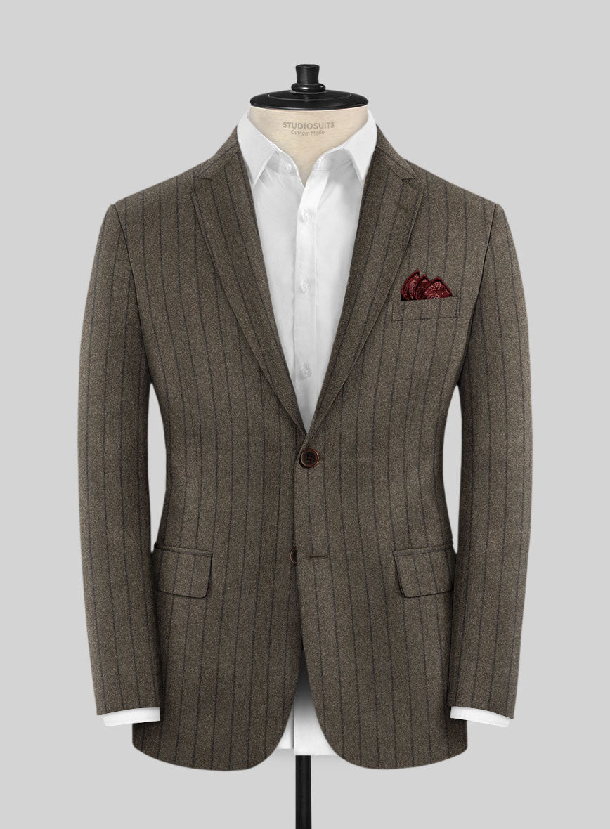 Caccioppoli Posa Dark Brown Wool Jacket - StudioSuits