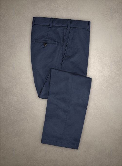 Caccioppoli Cotton Gabardine Marine Blue Pants – StudioSuits