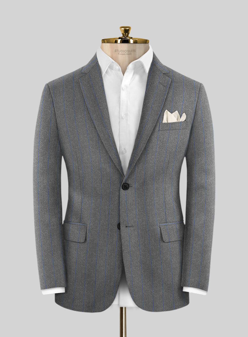 Caccioppoli Nevro Gray Wool Jacket - StudioSuits