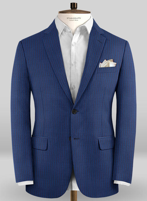Caccioppoli Sun Dream Calgio Royal Blue Wool Silk Suit – StudioSuits