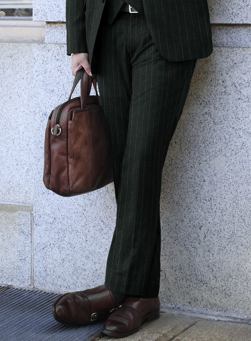 Caccioppoli Udia Dark Green Wool Pants - StudioSuits