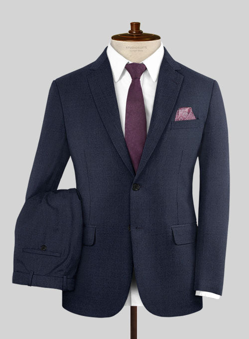 Caccioppoli Sun Dream Steel Blue Wool Silk Suit - StudioSuits