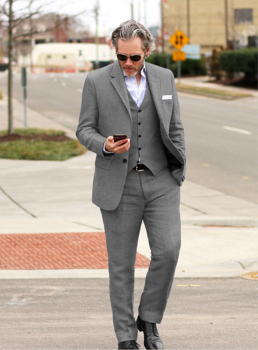 Campari Gray Linen Suit - StudioSuits