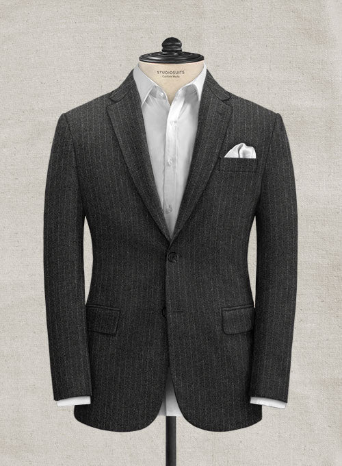 Charcoal Stripe Tweed Jacket - StudioSuits