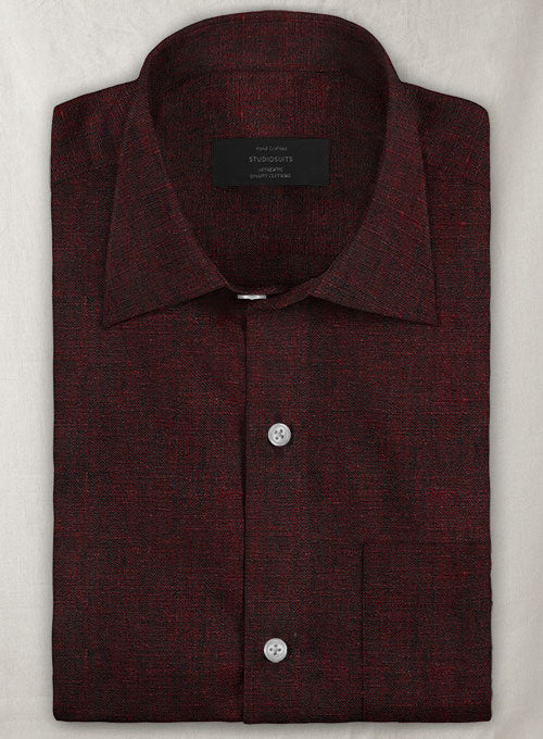 Dublin Wine Linen Shirt - StudioSuits