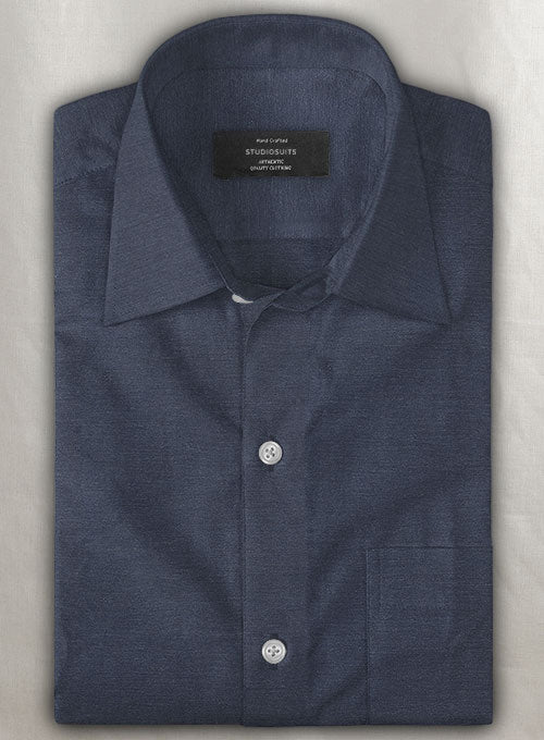 English Twill Slate Blue Shirt – StudioSuits