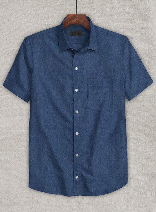 European Nile Blue Linen Shirt – StudioSuits