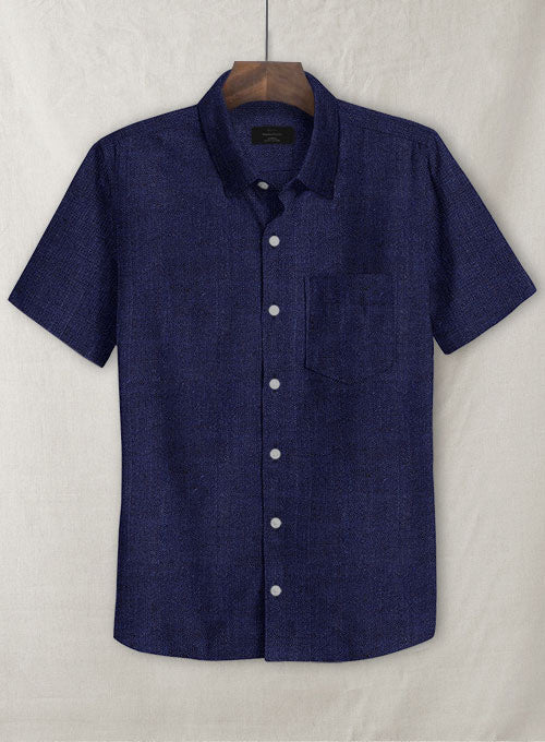 European Indigo Blue Linen Shirt – StudioSuits