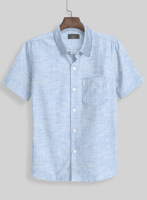European Mist Blue Linen Shirt – StudioSuits