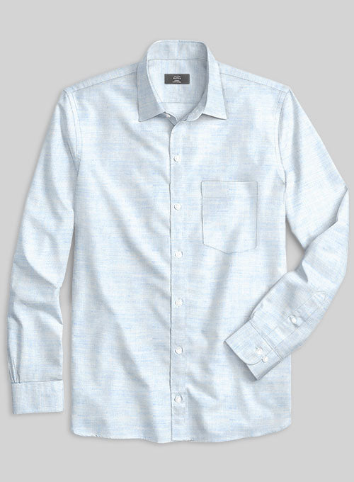 European Pale Blue Linen Shirt – StudioSuits
